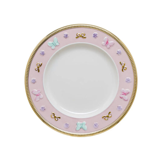 Butterfly Pastel Pink Dessert Plate (Villari)