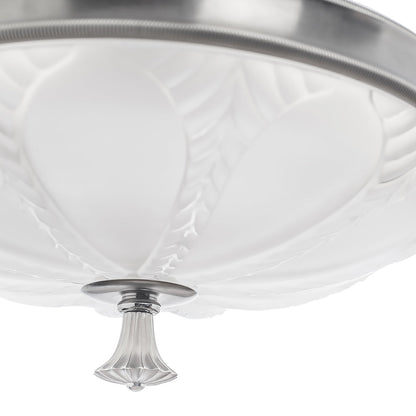 Ginkgo Ceiling Small Lamp - Shiny and Brushed Nickel Finish (Lalique Special Order)