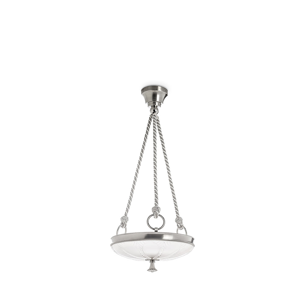 Ginkgo Ceiling Small Lamp - Shiny and Brushed Nickel Finish (Lalique Special Order)