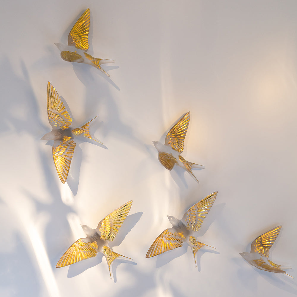 Swallow Wings Up Wall Sculpture (Lalique Special Order)