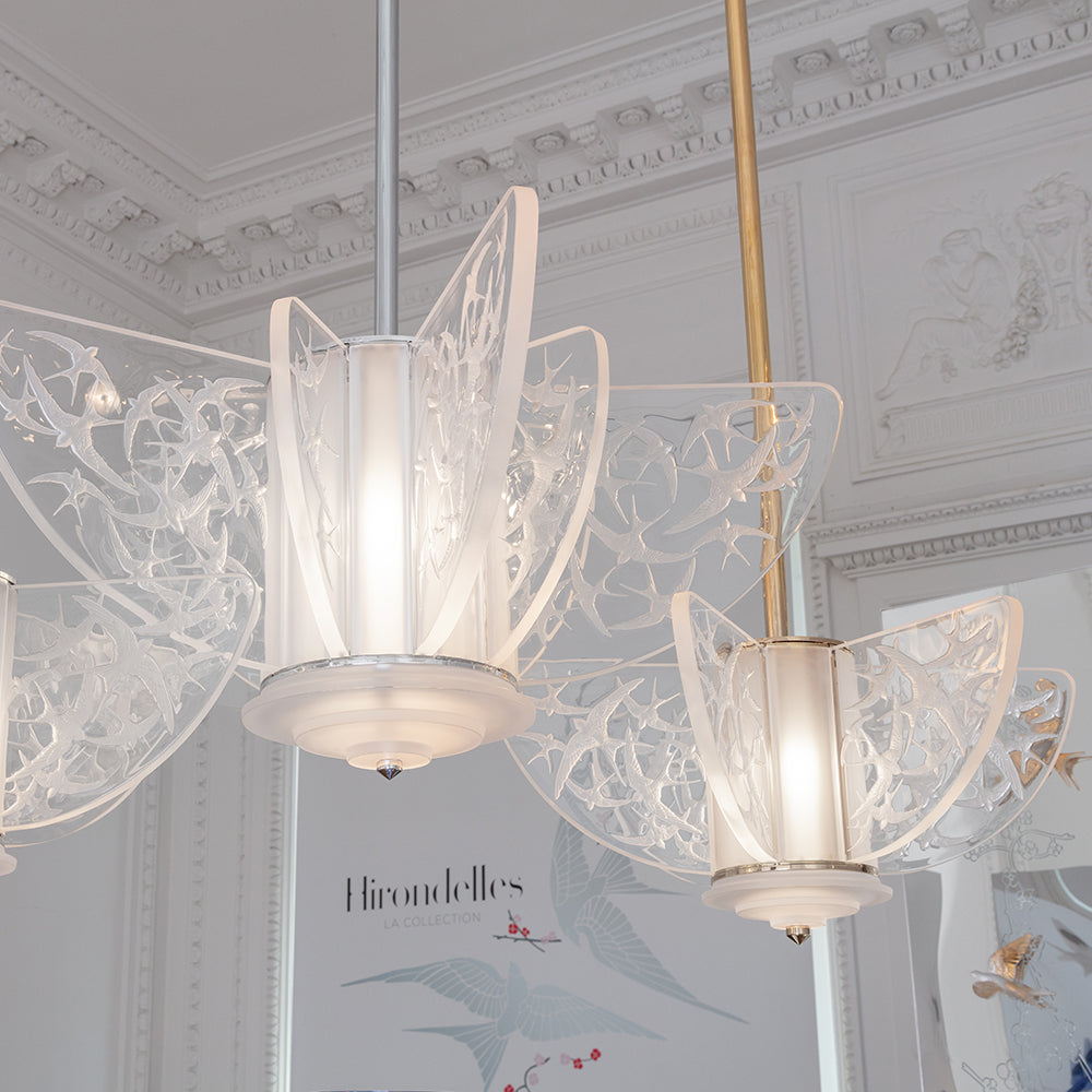 Hirondelles Chandelier - Large Size (Lalique Special Order)