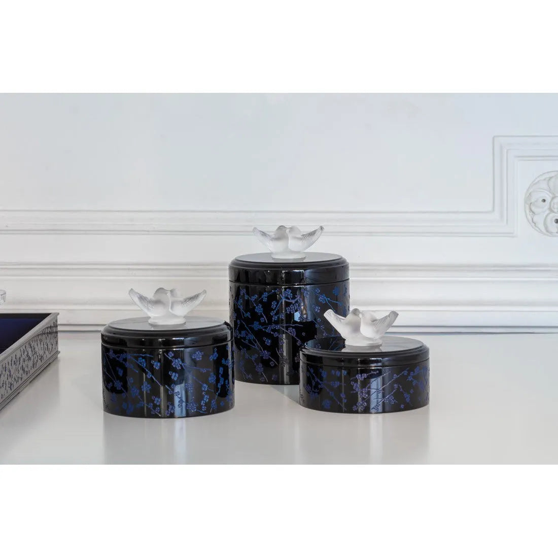 Fleurs De Cerisier Box - Black And Midnight Blue (Medium Size) (Lalique Special Order)