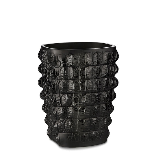 Croco Vase - Black Crystal (Lalique Special Order)