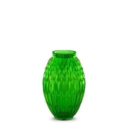 Plumes Vase - Green Crystal (Lalique Special Order)