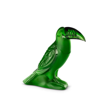 Toucan Sculpture - Amazon Green Crystal (Lalique Special Order)