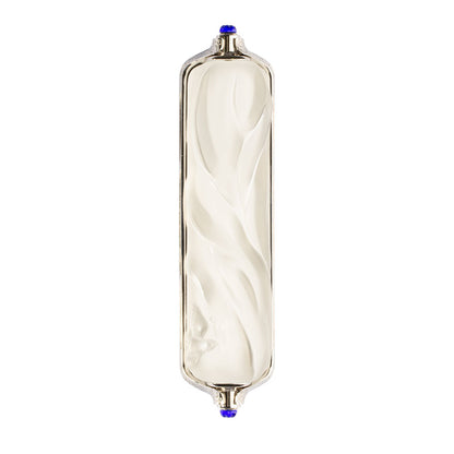 Mezuzah by Irma Large Size - Clear and Nickel (Lalique Special Order)