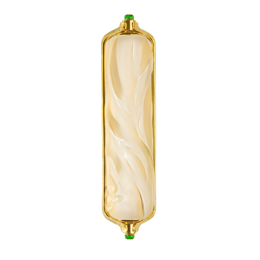 Mezuzah by Irma Large Size - Clear and Gilded (Lalique Special Order)