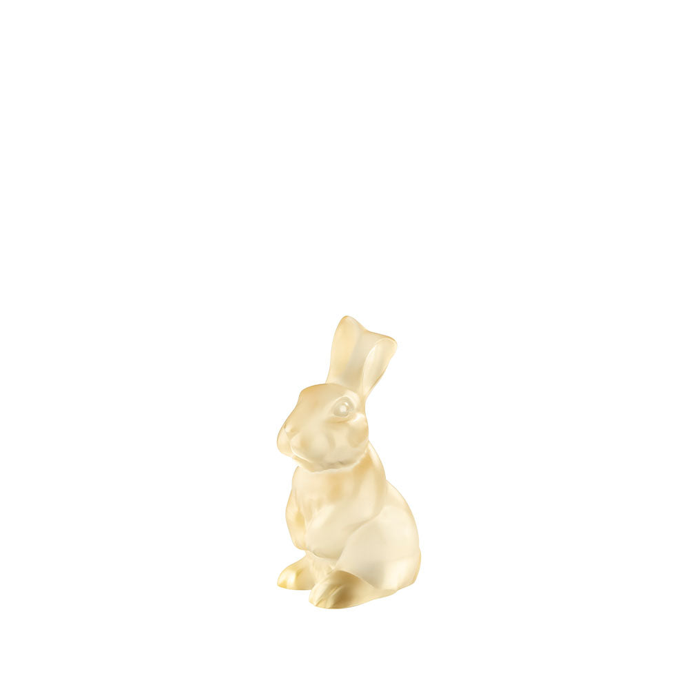 Toulouse Rabbit Sculpture - Gold Luster Crystal (Lalique Special Order)