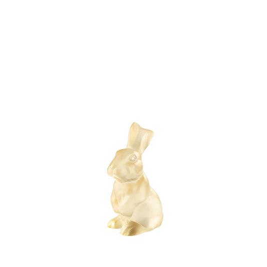 Toulouse Rabbit Sculpture - Gold Luster Crystal (Lalique Special Order)