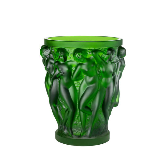 Bacchantes Vase - Green Amazon Crystal (Lalique Special Order)