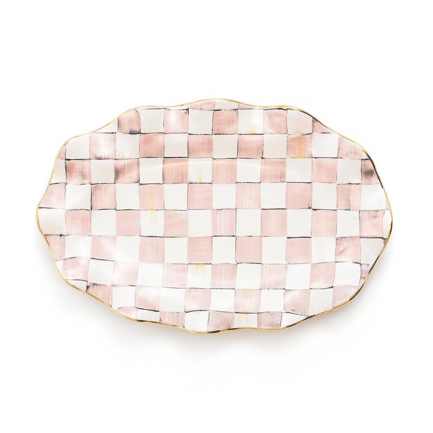 Rosy Check Ceramic Serving Platter (Mackenzie Childs)