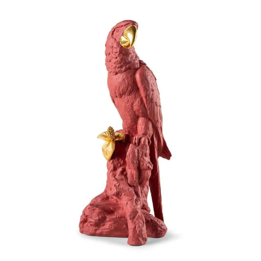 Macaw Bird Sculpture - Red-Gold (Limited Edition) (Lladro Special Order)