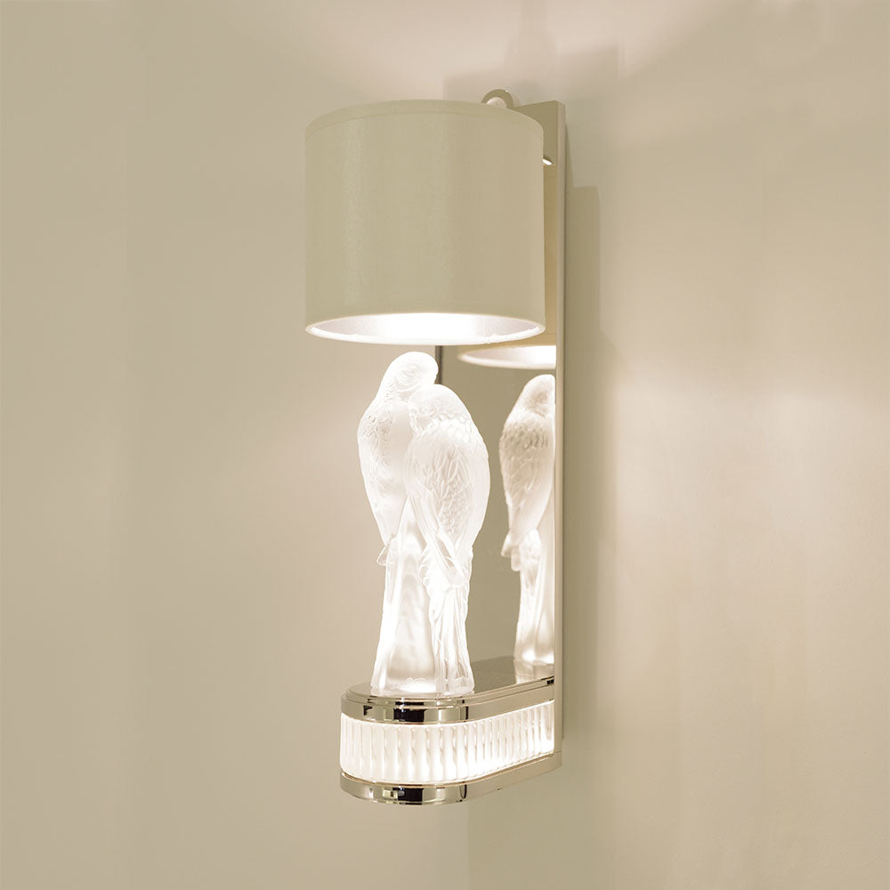 2 Perruches Wall Sconce by Pierre-Yves Rochon - Chrome Finish (Lalique Special Order)