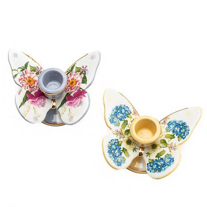 Wildflowers Butterfly Candle Holders, Set of 2 (Mackenzie Childs)