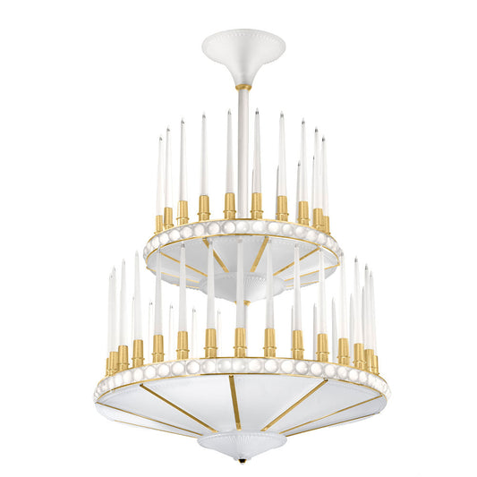 Perles Chandelier - 2 Tier Satin Gilded Finish D1000 (Lalique Special Order)