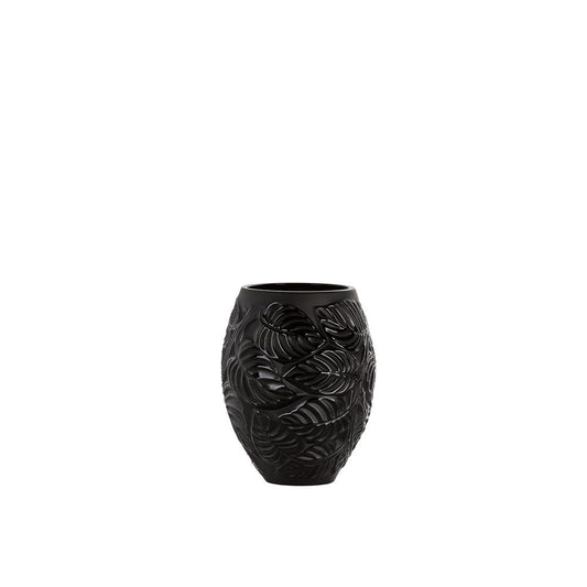 Feuilles Vase - Black Crystal (Lalique Special Order)