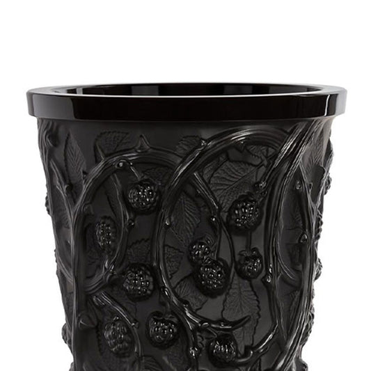 Mûres Medium Vase - Black Crystal (Lalique Special Order)