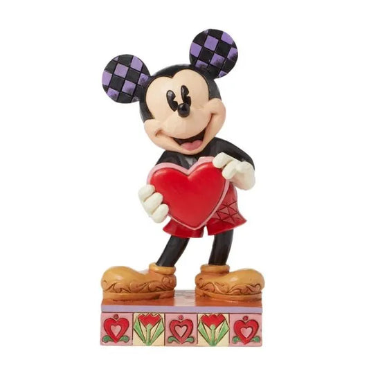 A Love Note - Mickey with Personalised Heart Figurine (Disney Traditions) - Pre Order Due Q4