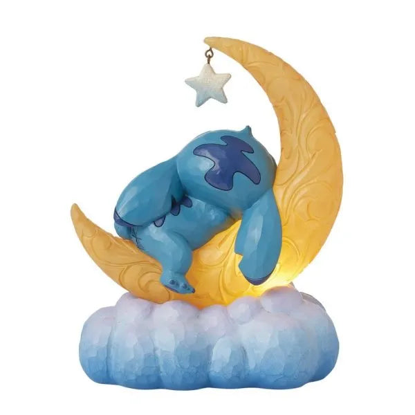 Sweet Dreams - Stitch & Scrump on Light-up Moon Figurine (Disney Traditions) - Pre Order Due 2025