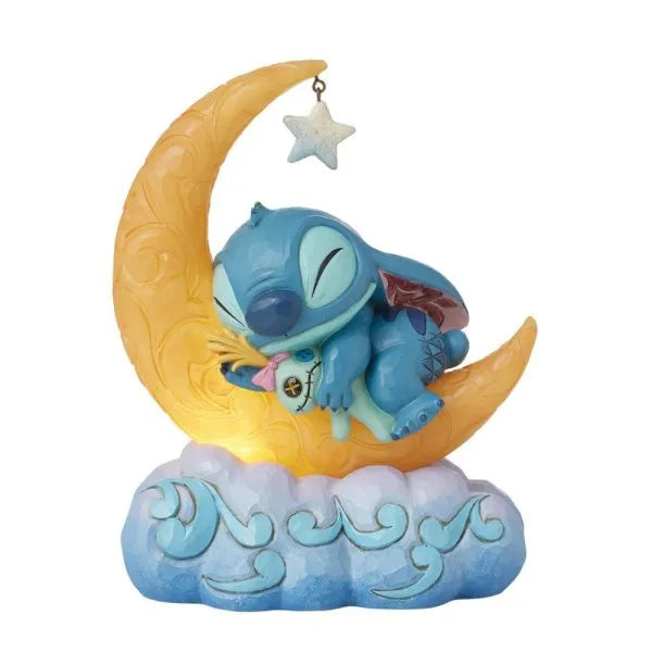 Sweet Dreams - Stitch & Scrump on Light-up Moon Figurine (Disney Traditions) - Pre Order Due 2025