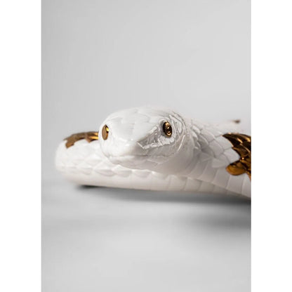 Snake Sculpture - White - Copper (Lladro Special Order)