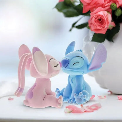 Flocked Kissing Stitch and Angel Figurines (Disney Showcase Collection)