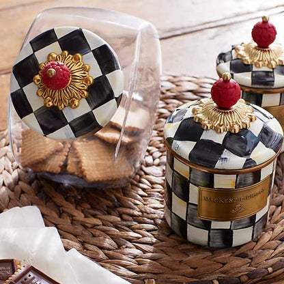 Sweets Jar With Courtly Check Enamel Lid (Mackenzie Childs)