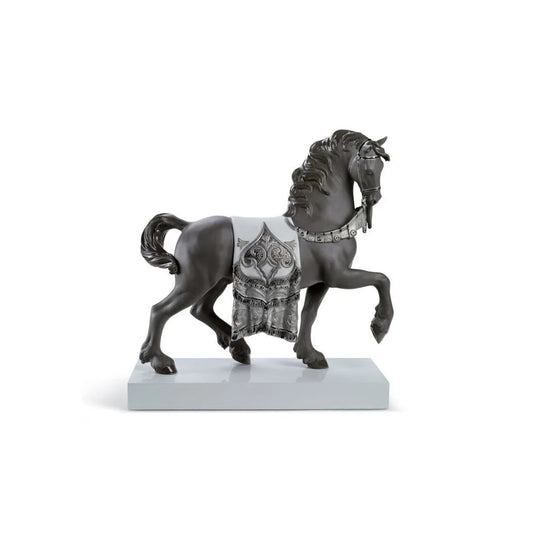 A Regal Steed Horse Sculpture - Silver Lustre (Lladro Special Order)