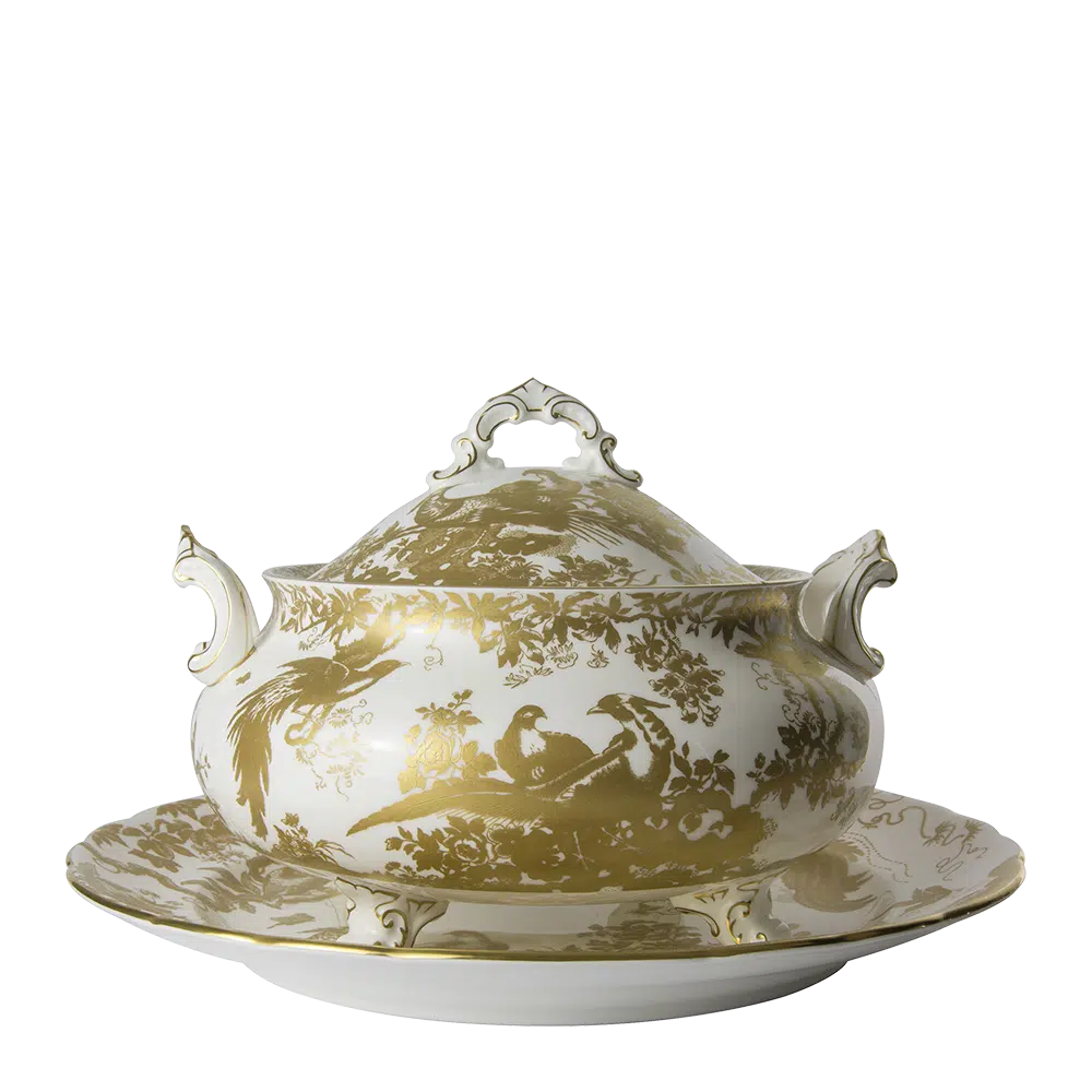 Aves Gold - Soup Tureen & Stand (Royal Crown Derby)