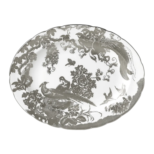 Aves Palladium - Oval Dish Large 41cm (Royal Crown Derby)