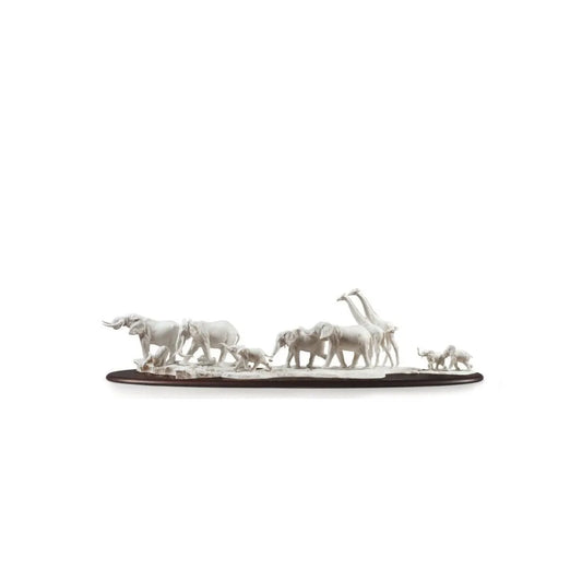 African Savannah Wild Animals Sculpture - White (Lladro Special Order)