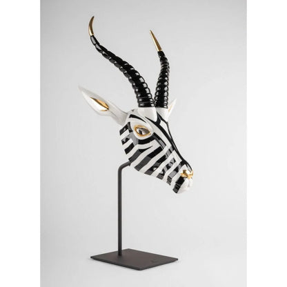 Antelope Mask - Black And Gold (Lladro Special Order)