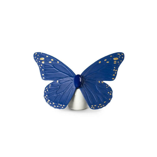 Butterfly Figurine - Golden Luster & Blue (Lladro Special Order)