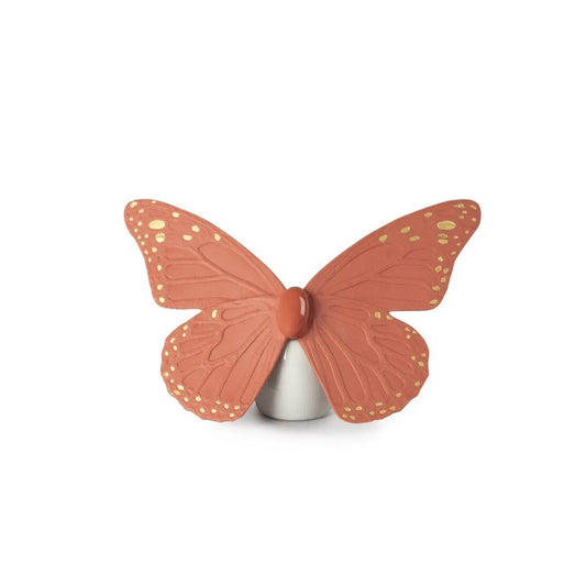 Butterfly Figurine - Golden Luster & Coral (Lladro Special Order)