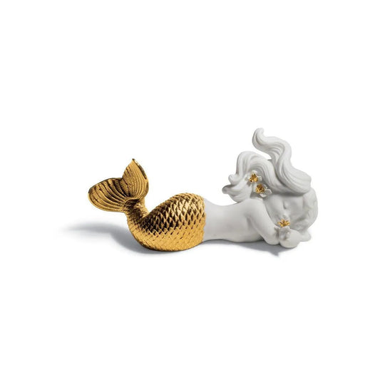 Day Dreaming At Sea Mermaid Figurine - Golden Lustre (Lladro Special Order)