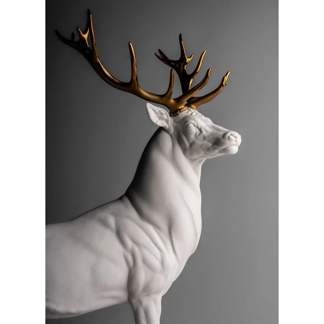 Deer Sculpture - White-Copper (Lladro Special Order)