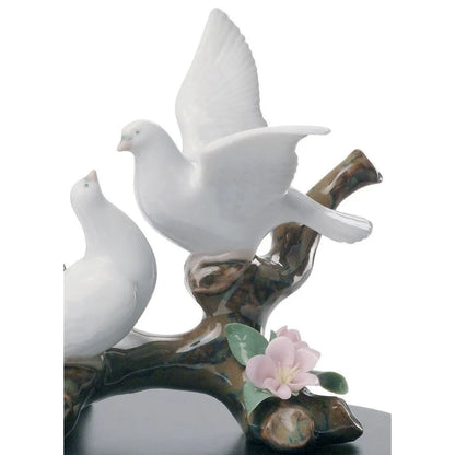 Doves On A Cherry Tree Figurine (Lladro Special Order)