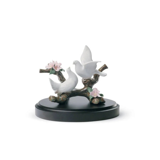 Doves On A Cherry Tree Figurine (Lladro Special Order)