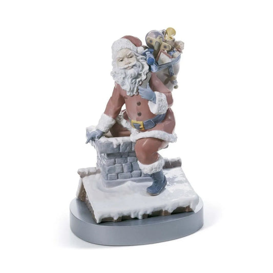 Down The Chimney Santa Figurine (Limited Edition) (Lladro Special Order)