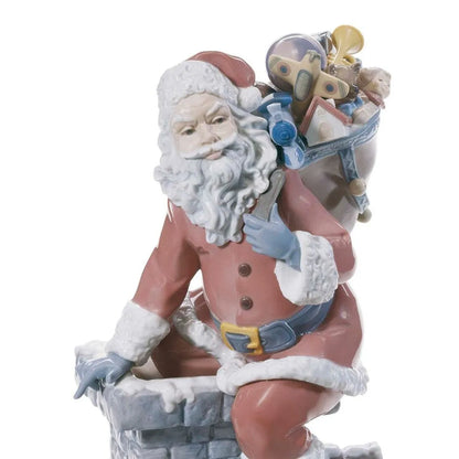 Down The Chimney Santa Figurine (Limited Edition) (Lladro Special Order)