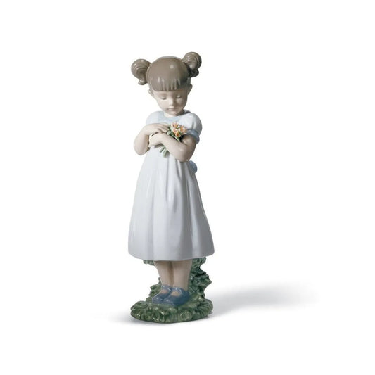 Flowers For Mommy Girl Figurine (Lladro Special Order)