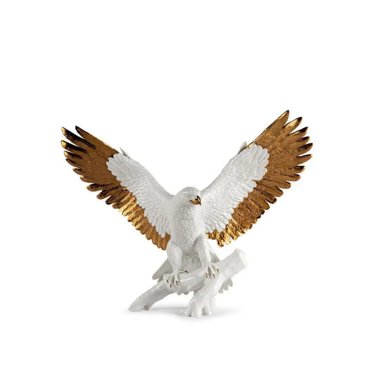 Freedom Eagle Sculpture - White And Copper (Lladro Special Order)