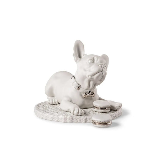 French Bulldog With Macarons Sculpture - Re-Deco (Lladro Special Order)