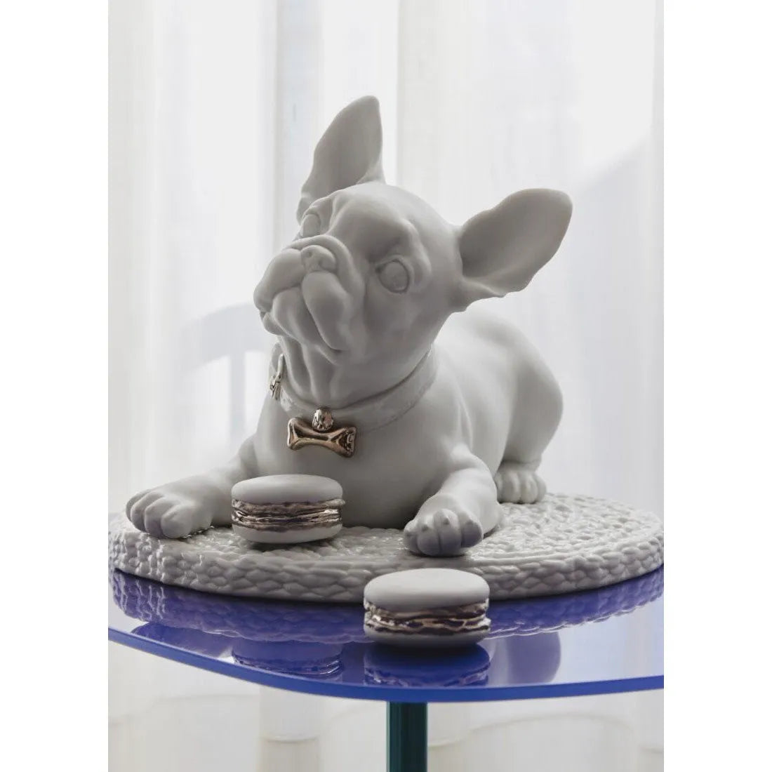 French Bulldog With Macarons Sculpture - Re-Deco (Lladro Special Order)