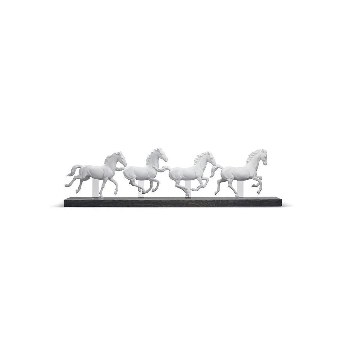 Galloping Herd Horses Figurine - White (Lladro Special Order)