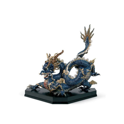 Great Dragon Sculpture - Blue Enamel (Limited Edition) (Lladro Special Order)