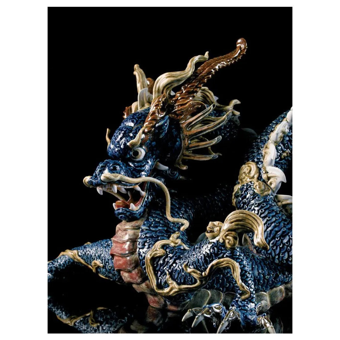 Great Dragon Sculpture - Blue Enamel (Limited Edition) (Lladro Special Order)