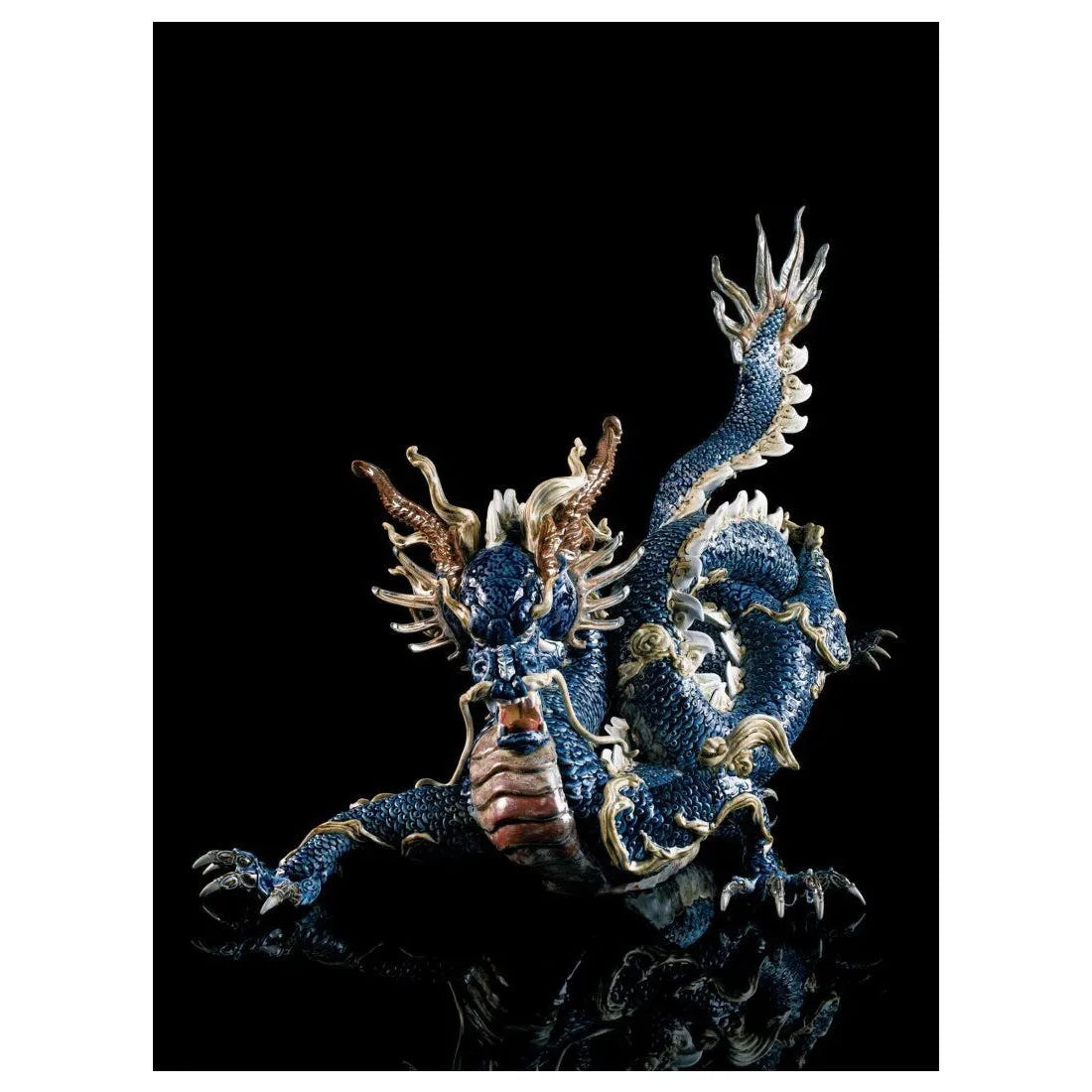 Great Dragon Sculpture - Blue Enamel (Limited Edition) (Lladro Special Order)