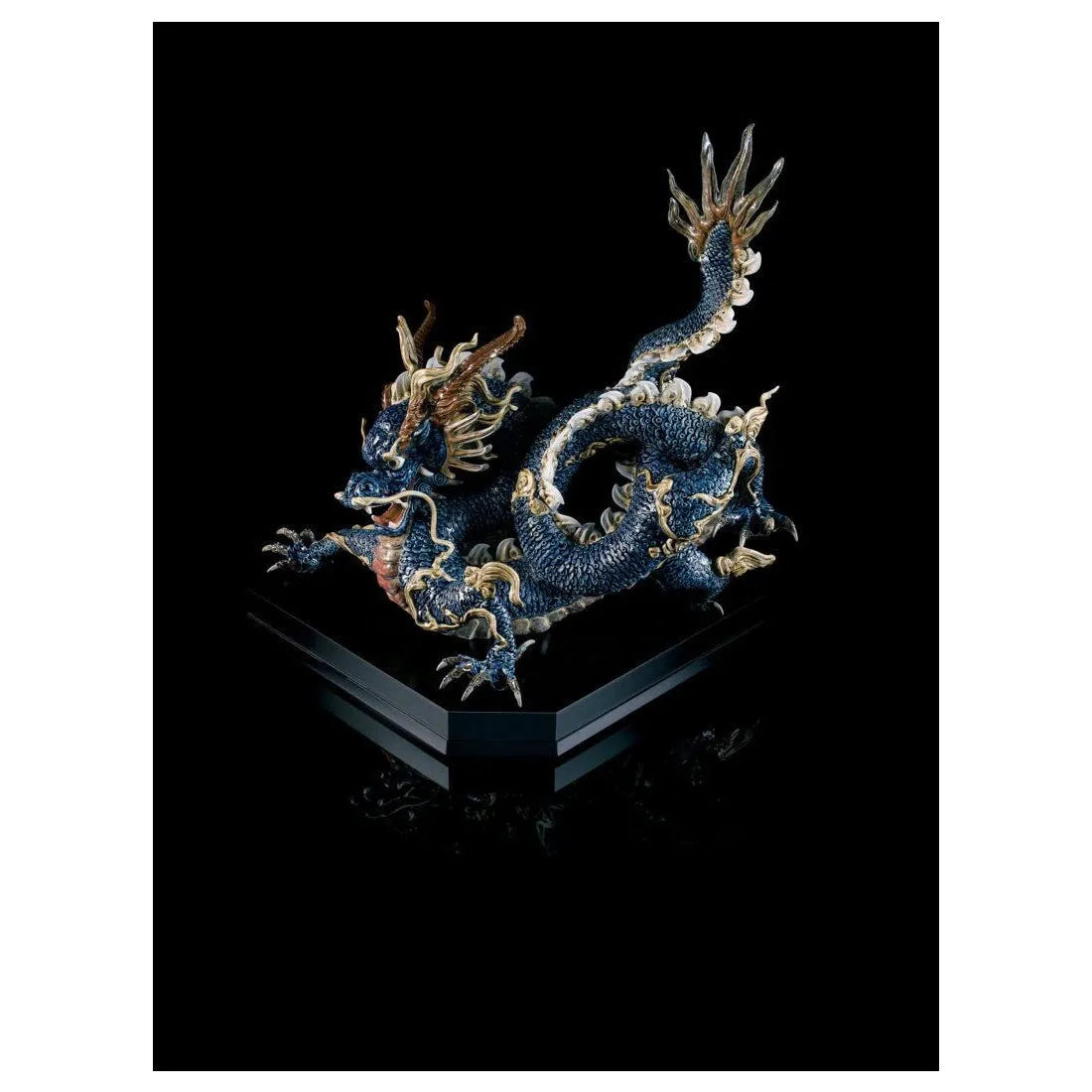 Great Dragon Sculpture - Blue Enamel (Limited Edition) (Lladro Special Order)