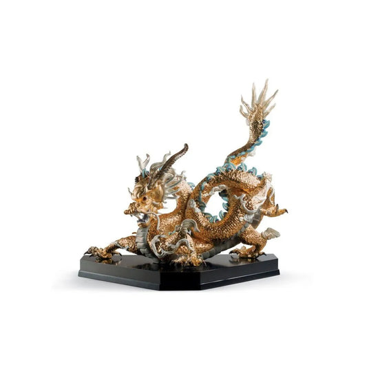 Great Dragon Sculpture (Limited Edition) - Golden Lustre (Lladro Special Order)